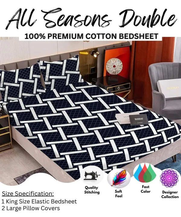 Tript_Home_decor-Double_BedFitted-bedsheet