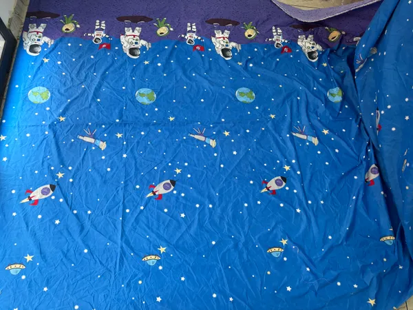 Glace_Cotton_Blue_Double_Bed_Fitted_Bedsheet