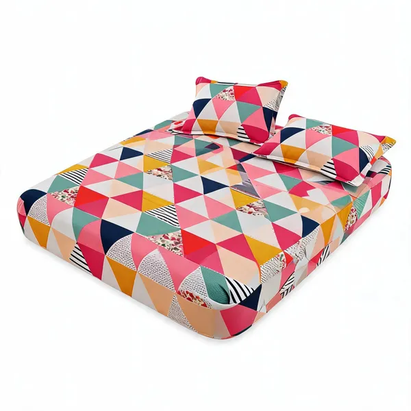 Glace_Cotton_Double_Bed_Red_Fitted_Bedsheet
