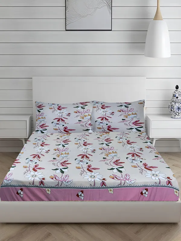 Glace_Cotton_Grey_Double_Bed_Fitted_Bedsheet