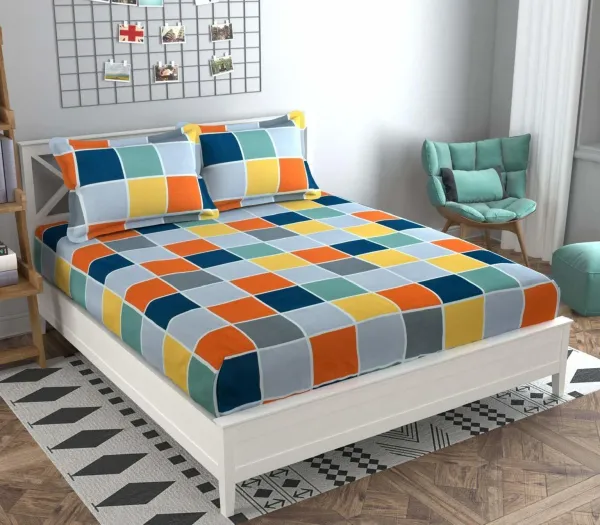 Glace_Cotton_Multicolor_Double_Bed_Fitted_Bedsheet