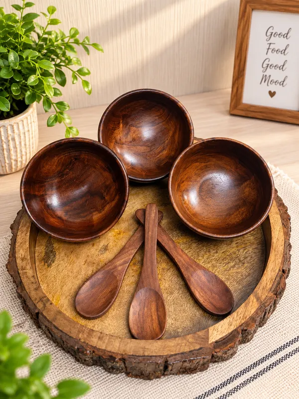 Wooden_Handcrafted_Round_Bakkal_Serving_Tray_with_3_Bowls_and_3_Spoons_Set