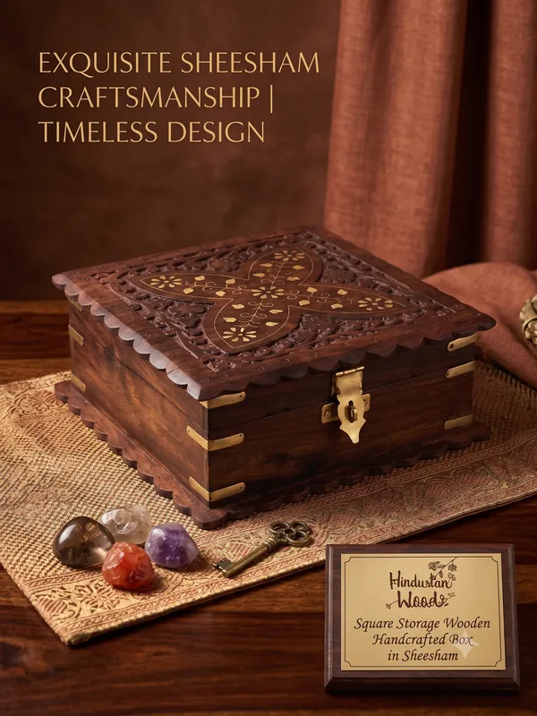 Brown_Square_Storage_Sheesham_Wood_Handcrafted_Box