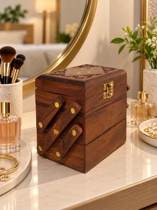 Wooden_Handcrafted_3-Tier_Folding_Jewellery_Box