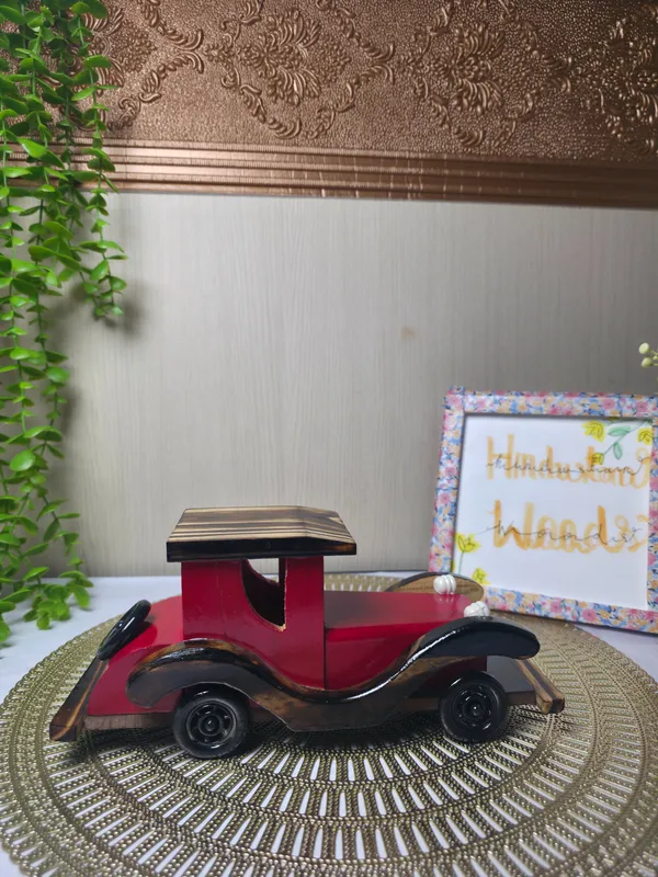 Red_Sheesham_Wood_Handcrafted_Kids_Vintage_Car_Red