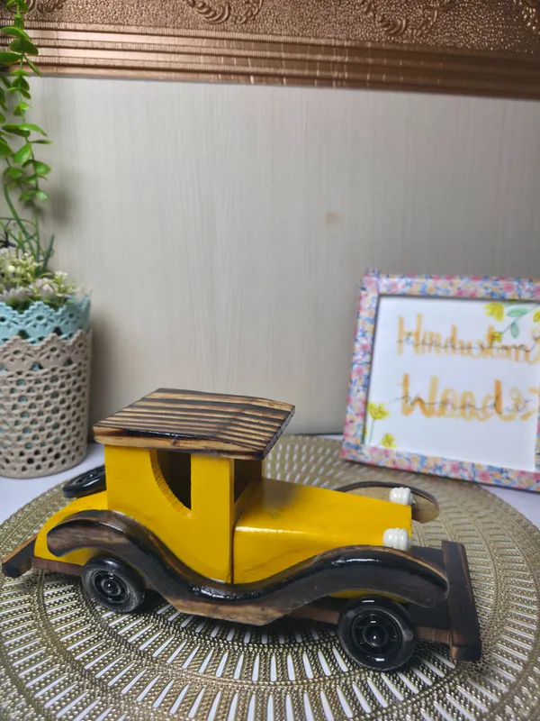 Yellow_Sheesham_Wood_Handcrafted_Kids_Vintage_Car_Yellow
