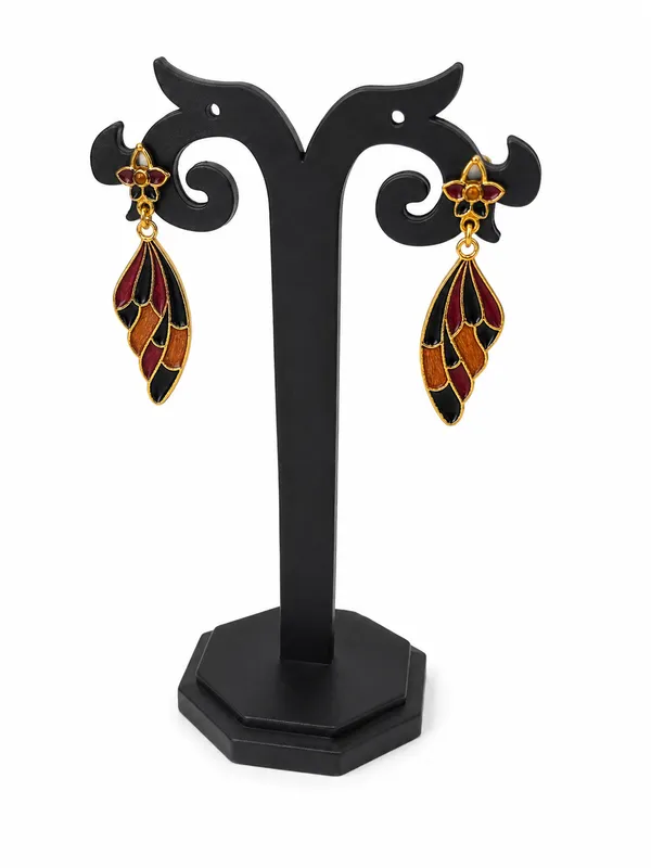 Gold_Plated_Meenakari_Leaf_Drop_Earrings_For_Women