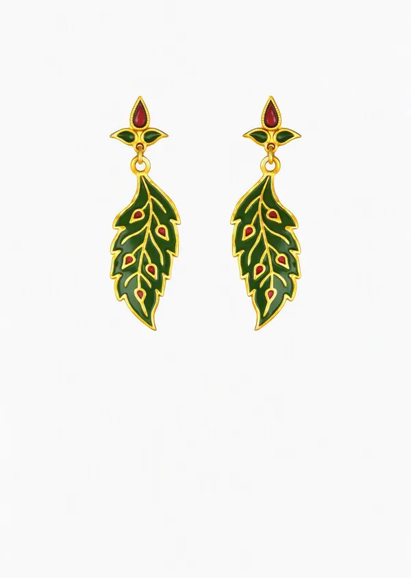 Gold_Meenakari_Leaf_Drop_Stud_Dangler_Earrings_For_Women