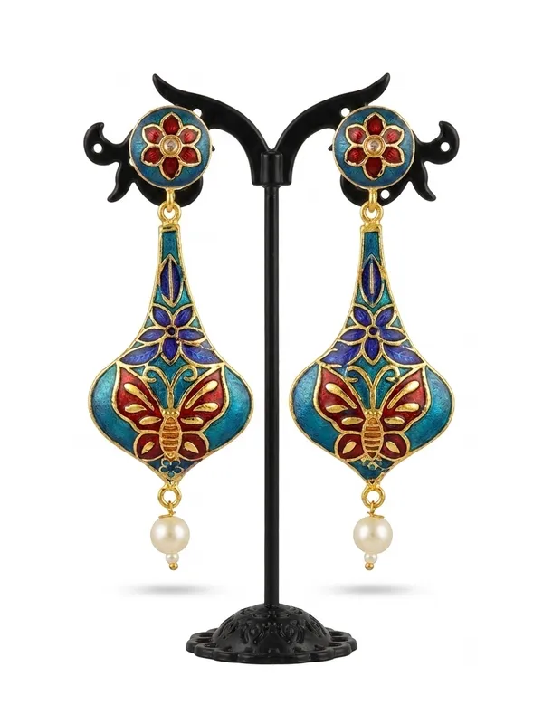 Multicolour_Enamel_Meenakari_Drop_Earrings_For_Women