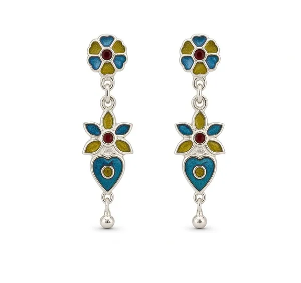 Silver_Plated_Meenakari_Floral_Drop_Earrings_For_Women