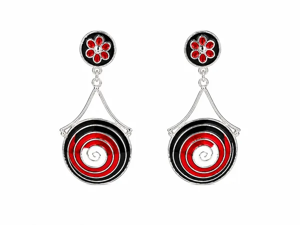 Silver_Plated_Meenakari_Spiral_Drop_Earrings_For_Women