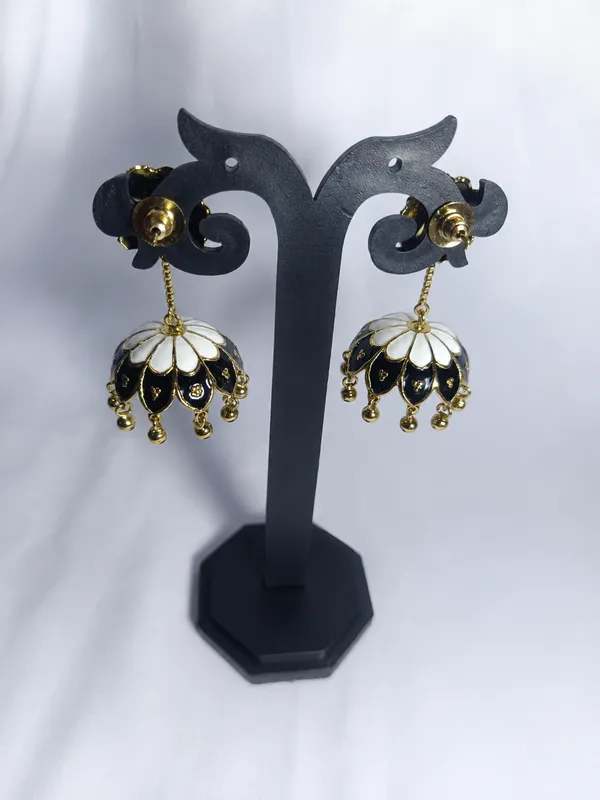 Black_White_Meenakari_Floral_Jhumka_Earrings_For_Women