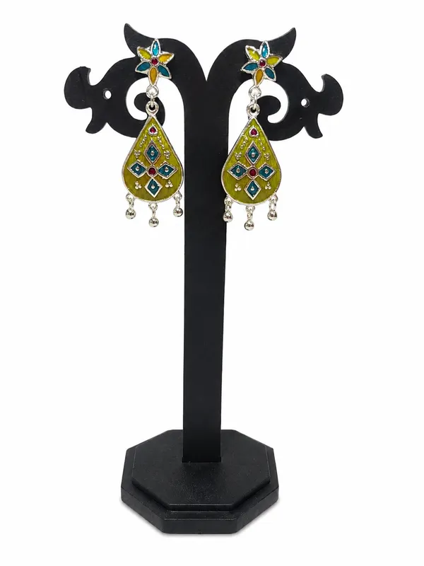 Multicolour_And_Silver_Plated_Meenakari_Dangler_Set_For_Women