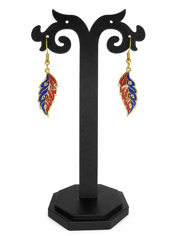 Gold_Meenakari_Leaf_Enamel_Dangler_Earrings_For_Women