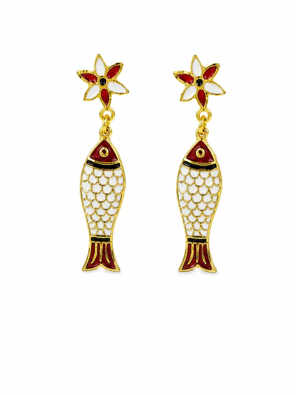 Gold-Plated_Meenakari_Fish_Motif_Drop_Earrings_For_Women