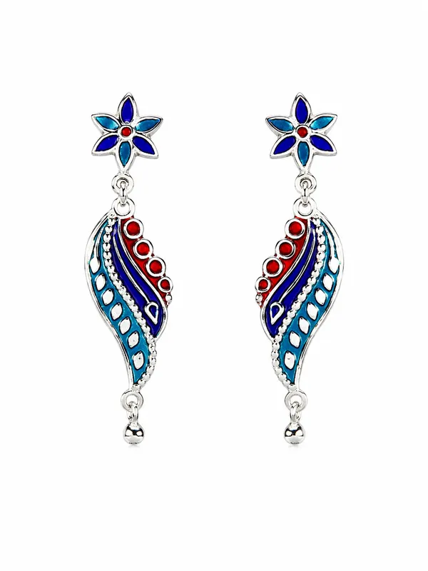Silver_Plated_Enamel_Meenakari_Dangler_For_Women