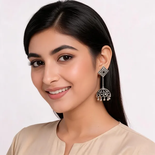 Multicolour_Oxidised_Meenakari_Dome_Jhumka_Earrings_For_Women