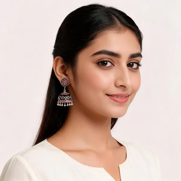 Multicolour_Meenakari_Floral_Stud_Dome_Jhumka_Earrings_For_Women