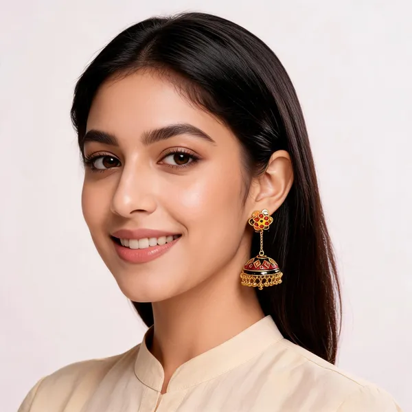 Black_Gold_Meenakari_Traditional_Dome_Jhumka_Earrings_For_Women