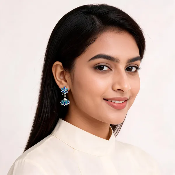 Multicolour_Meenakari_Blue_Floral_Leaf_Drop_Jhumka_Earrings_For_Women