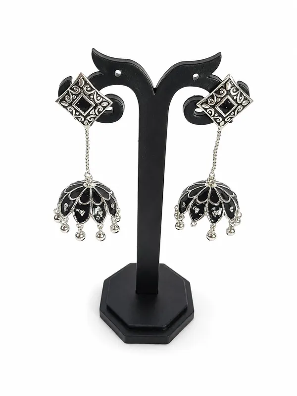 Multicolour_Oxidised_Meenakari_Dome_Jhumka_Earrings_For_Women