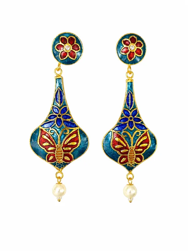 Multicolour_Enamel_Meenakari_Drop_Earrings_For_Women