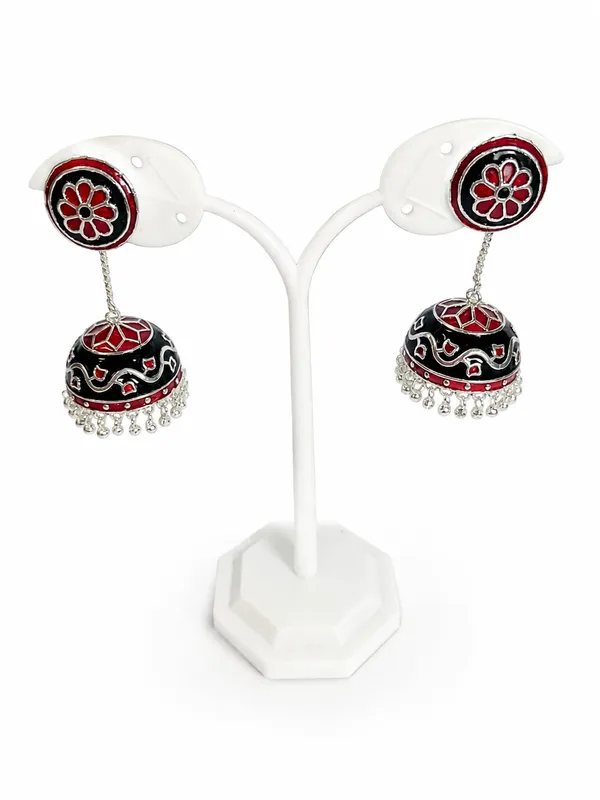 Multicolour_Meenakari_Floral_Stud_Dome_Jhumka_Earrings_For_Women
