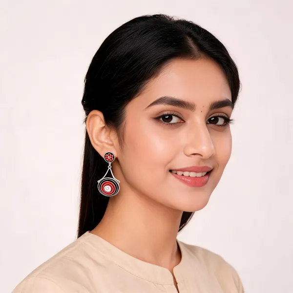 Silver_Plated_Meenakari_Spiral_Drop_Earrings_For_Women