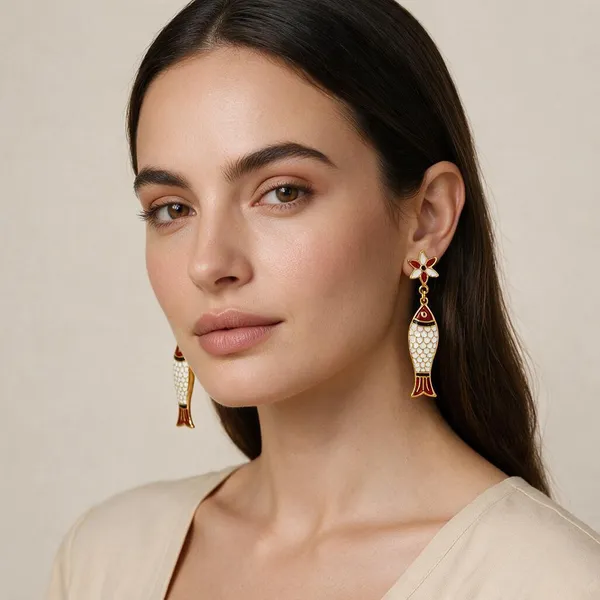 Gold-Plated_Meenakari_Fish_Motif_Drop_Earrings_For_Women