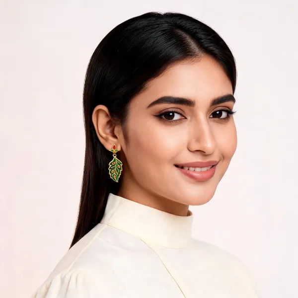 Gold_Meenakari_Leaf_Drop_Stud_Dangler_Earrings_For_Women