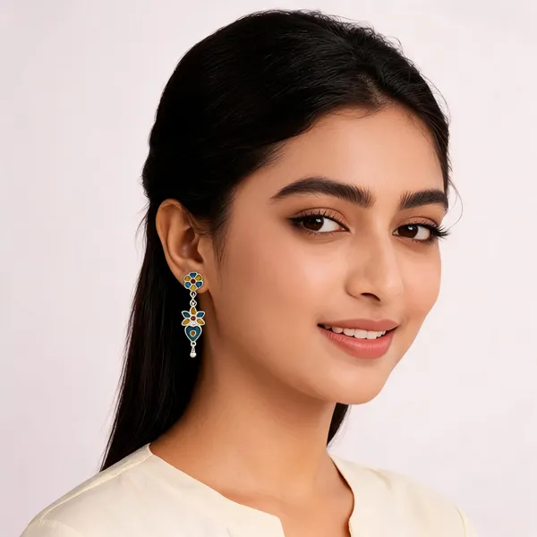 Silver_Plated_Meenakari_Floral_Drop_Earrings_For_Women