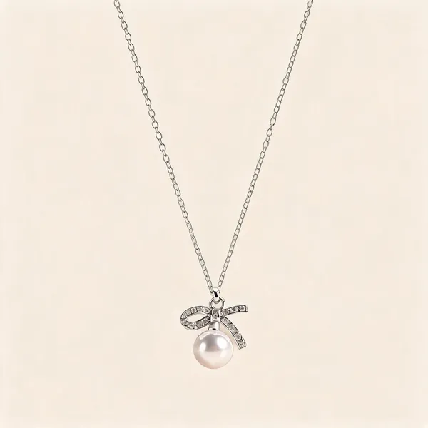 Silver_Tone_Pearl_Bow_Pendant_Necklace_for_Women