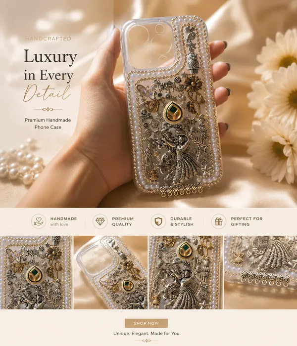 Gold_Embellished_Decorative_Phone_Case_With_Hanging_Charm