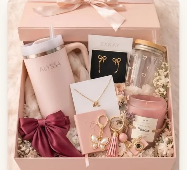 Pink_Celebration_Gift_Hamper_With_Tumbler_And_Accessories