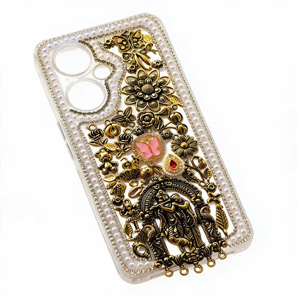 Antique_Gold_Radha_Krishna_Pearl_Embellished_Phone_Case