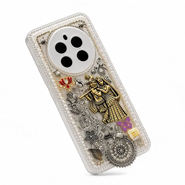 White_Embellished_Krishna_Phone_Case_for_Women