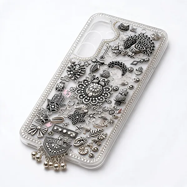 Silver_Embellished_Decorative_Phone_Case