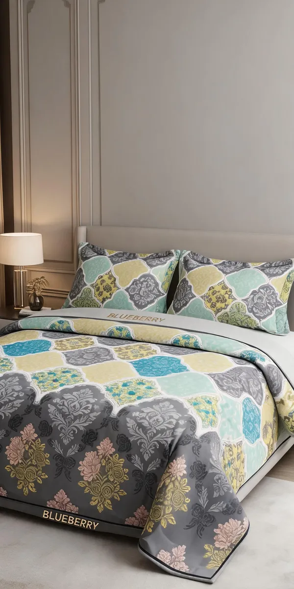 Multicolour_Cotton_Floral_Medallion_Double_Size_Bedsheet_With_Pillow_Covers