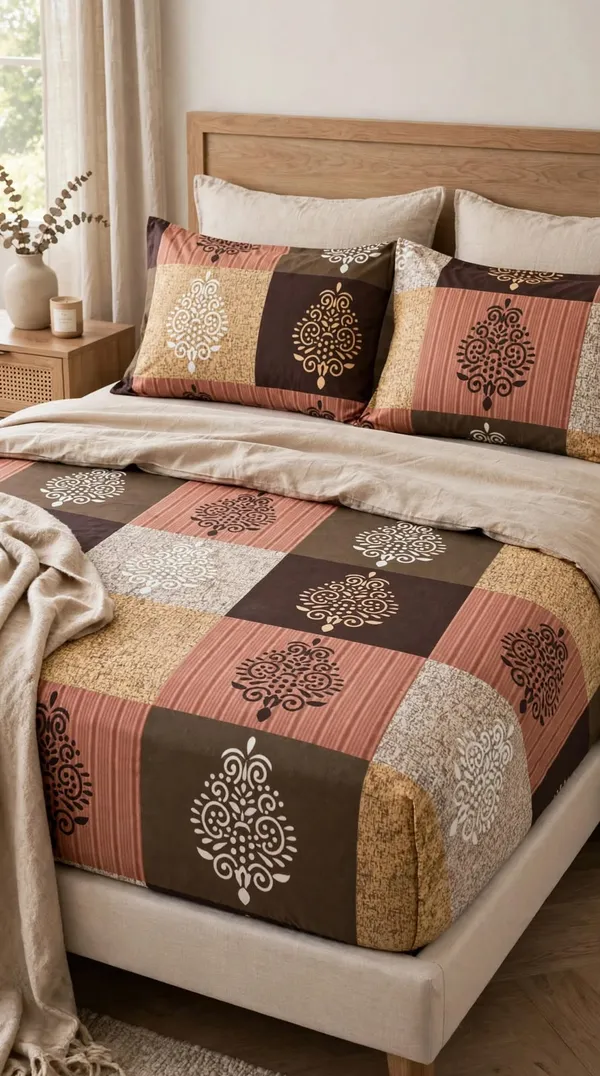 Premium_Printed_Fitted_Bedsheet_with_Pillow_Covers-Fitted