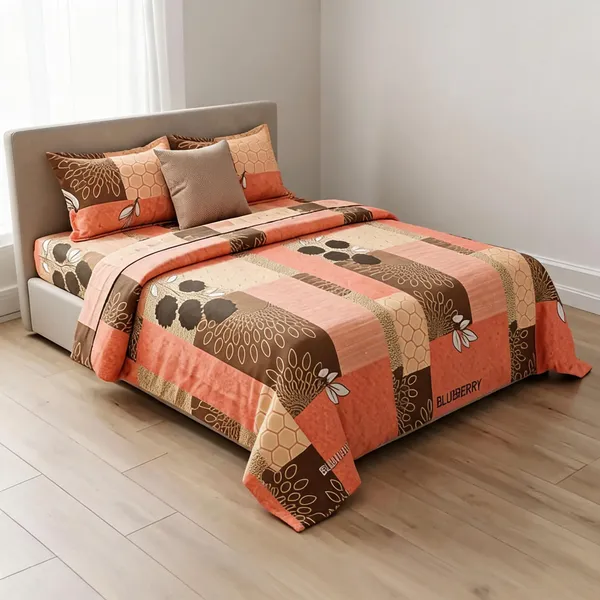 Multicolour_Cotton_Floral_Geometric_Double_Size_Bedsheet_With_Pillow_Covers