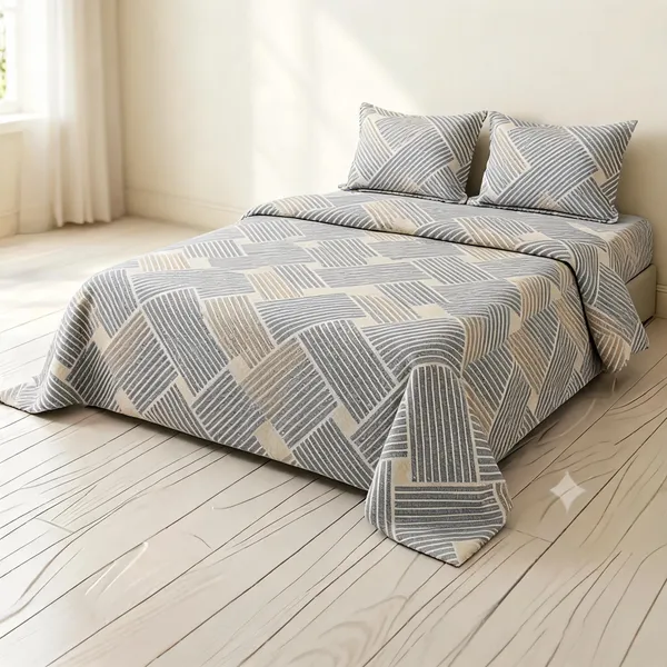 Grey_Cotton_Geometric_Print_Double_Size_Bedsheet_With_Pillow_Covers