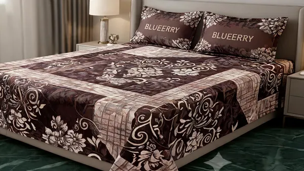 Multicolour_Cotton_Floral_Double_Size_Bedsheet_With_Pillow_Covers
