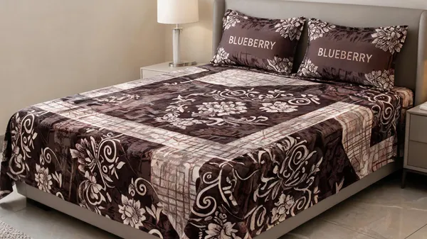 Multicolour_Cotton_Floral_Double_Size_Bedsheet_With_Pillow_Covers