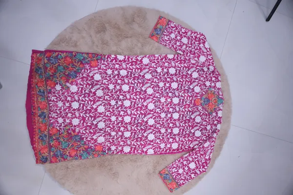 Pink_Georgette_Long_Kurta_For_Women