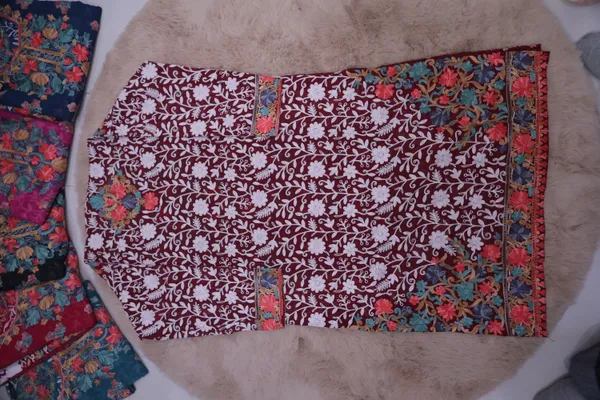 Maroon_Georgette_Long_Kurta_For_Women