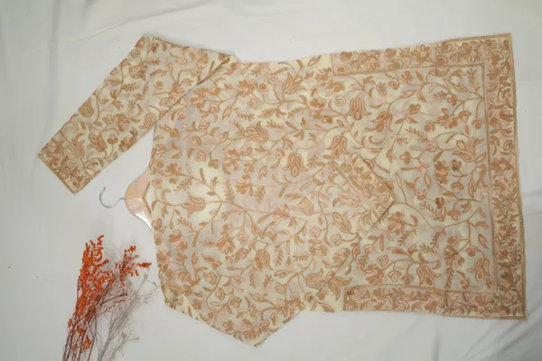 Beige_Georgette_Short_Kurta_For_Women