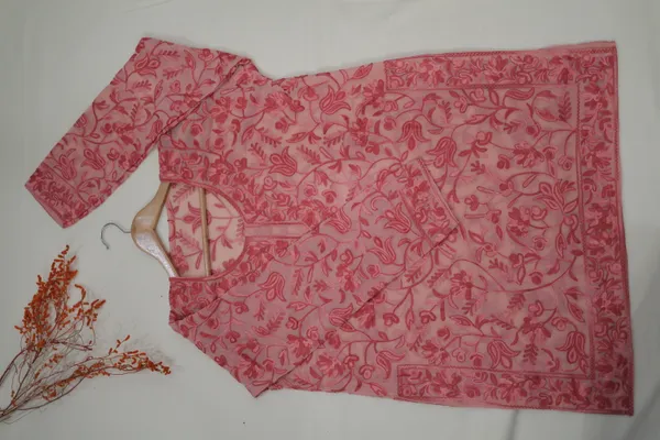 Pink_Georgette_Short_Kurta_For_Women