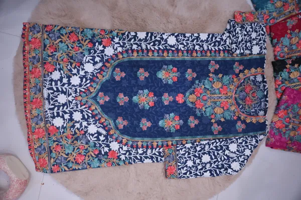 Blue_Georgette_Long_Kurta_For_Women