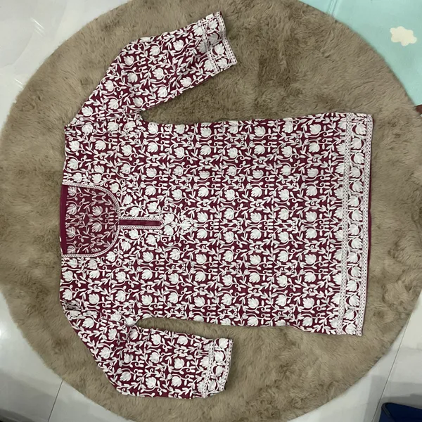Red_Georgette_Short_Kurti_For_Women