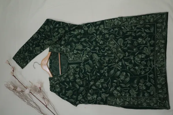 Green_Georgette_Short_Kurta_For_Women